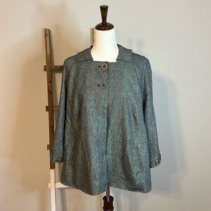 Coldwater Creek Blazer Size 2X with Gold Shimmer throughout and Beading on Cuffs